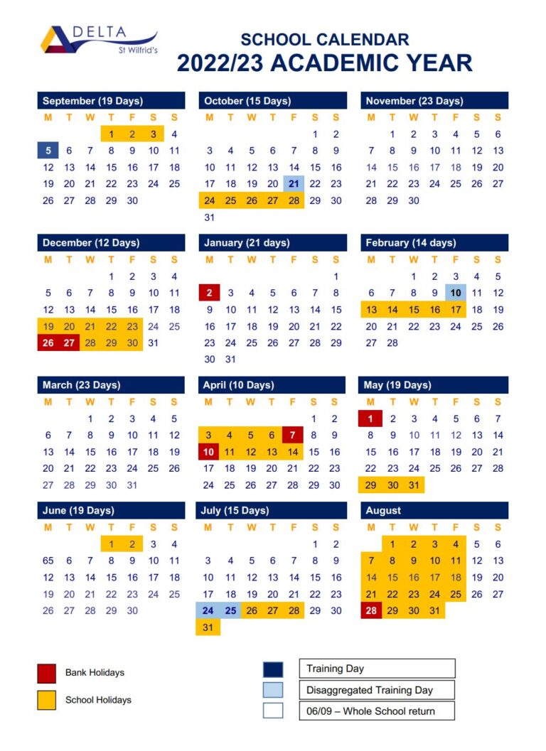 Term Dates St Wilfrids Academy